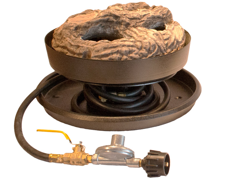 <strong>Length: 10 ft.</strong><br/>
<strong>Type: </strong>Soft Rubber<br/>
<strong>Storage: </strong>Hose stores inside campfire, wrapped around burner pedestal protected by canister top.